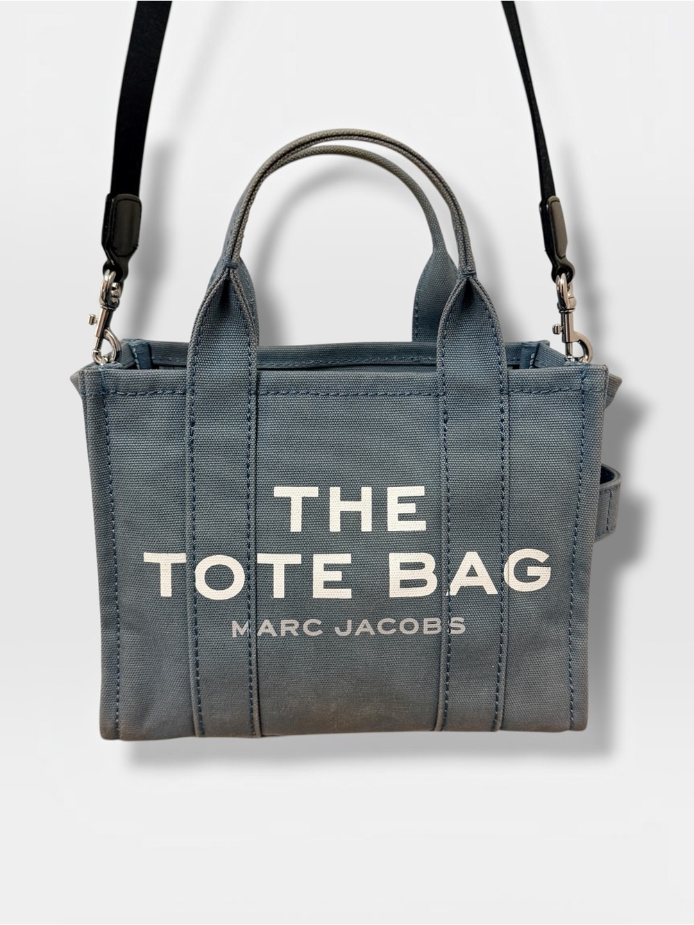 Marc Jacobs The Small Tote Bag Blue Shadow Canvas Crossbody M0016493-481
